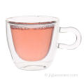 Vente chaude Clear Heat Resist tasses double couche